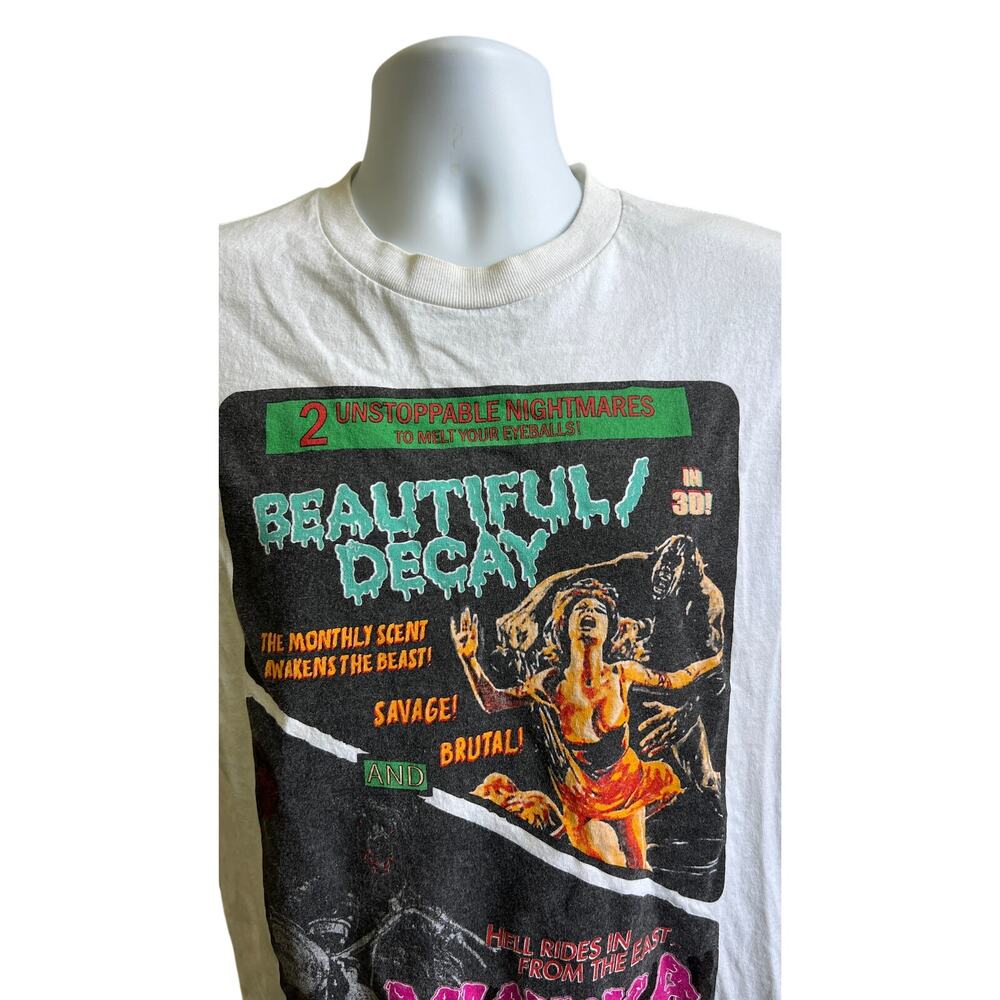 🔥Mishka L Off-White Graphic Tee Beautiful Decay Cotton Streetwear Y2K SkaterArt - Picture 2 of 4